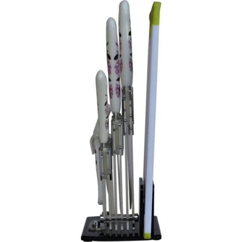 Ceramic handle set 4 + 6 + 6.5 kitchen knife kitchen knife 6-piece cutting board with knife holder ceramic knife 2 pieces