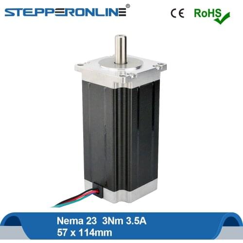Nema23 Stepper Motor 3Nm(425oz.in) 113mm 3.5A High Torque Nema 23 Stepping Motor 10mm Shaft 4-lead for CNC Mill Lathe Router