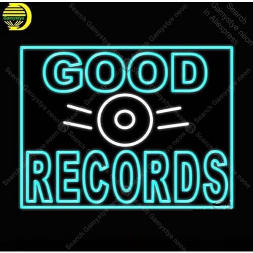 Neon Sign for Blue Good Records neon bulb Sign Decor wall Light Room Neon lights Sign glass Tube Iconic Light anuncio luminoso