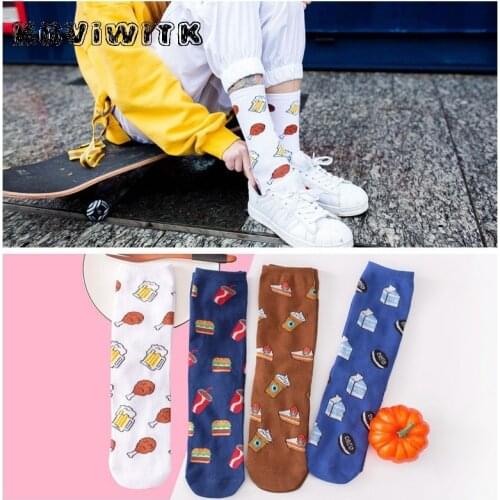 Spring Solid color white short socks for womens Cotton food Casual Art sock harajuku Female Fashion e-girl comfortable Korea sox