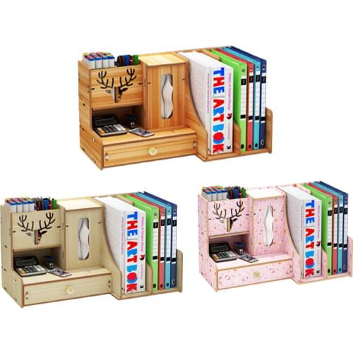 New Wood Desk Organizer Drawer Trays Office Desktop Organizers File Holders Book Stand Office Supplies 3 Tier 5 Compartments