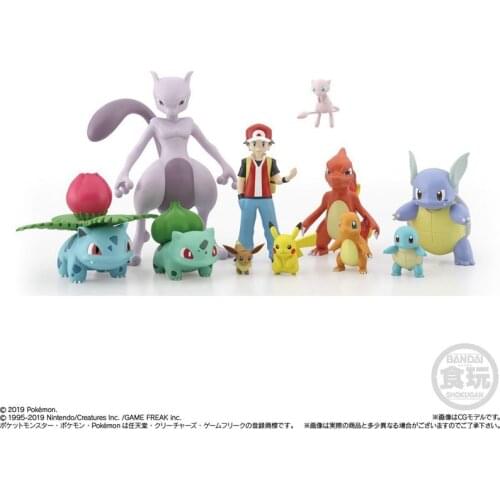 Bandai Genuine Gashapon Toys Pokemon SCALE WORLD Kanto Region Johto Region Pikachu Charmeleon Mewtwo Magikarp Action Figure Toys