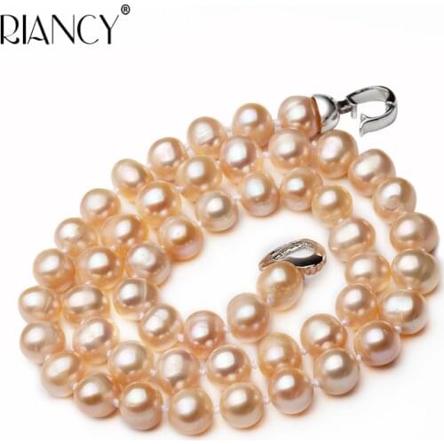 Natural freshwater pink pearl necklace for wedding white pearl necklace 925 sterling silver jewelry for girl birthday gifts