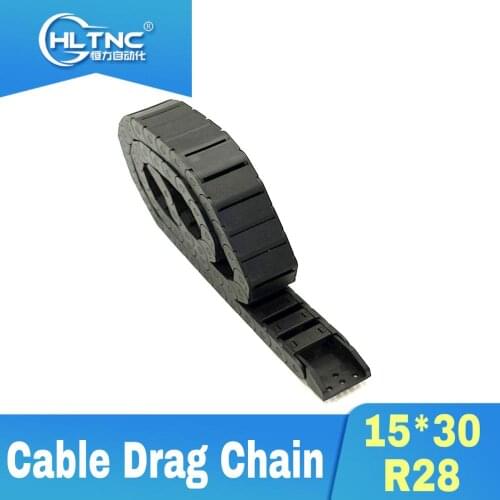 High-quality 1m 15 X 30mm R28 Plastic Nylon Wire Carrier Cable Drag Chain Semi Enclosed Inner Open CNC