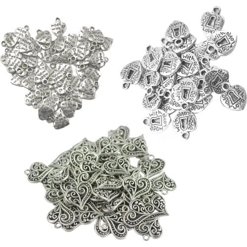 150 Pieces Wholesale Heart Charms Pendants for DIY Jewelry Making Findings for Necklace Earring Bracelet