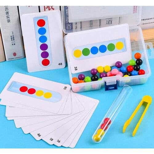 Clip beads test tube toy children logic concentration fine motor training game Montessori teaching aids educational toy for kids