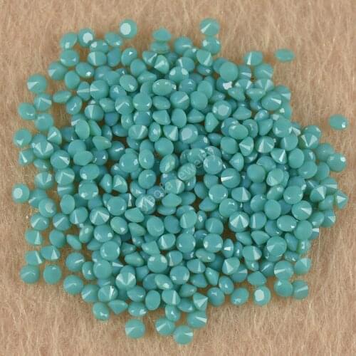 Sale 1000pcs 0.8-6.0mm Green Color Round Shape Cut Synthetic Nano Turquoises Stone Loose Gems Beads For Jewelry Wax Setting DIY