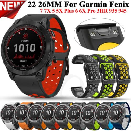 22 26mm QuickFit Sport Silicone Watchband Strap For Garmin Fenix 5 5XPlus 6 6X Pro 3HR 935Smartwatch Release Quick Bracelet Belt
