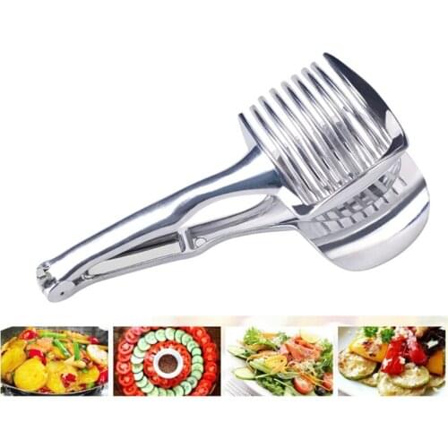 Handheld Stainless Steel Slicer Potato Tomato Lemon Fruit Vegetable Cutter Kitchen Shreadder Gadget Tool