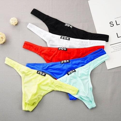 Sexy Mens Underwear Ultra Thin Ice Silk Convex Thongs Men Briefs Comfortable Breathable Quick Dry G Sring 40