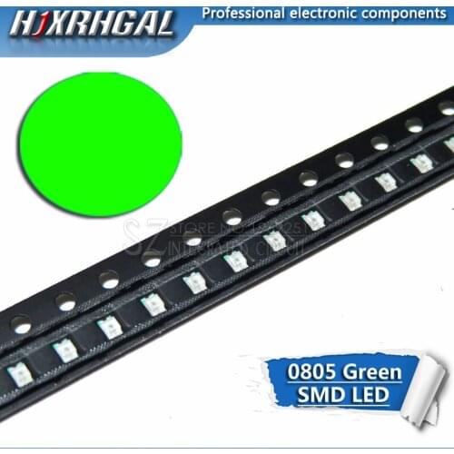 100pcs Green 0805 SMD LED diodes light new and original hjxrhgal
