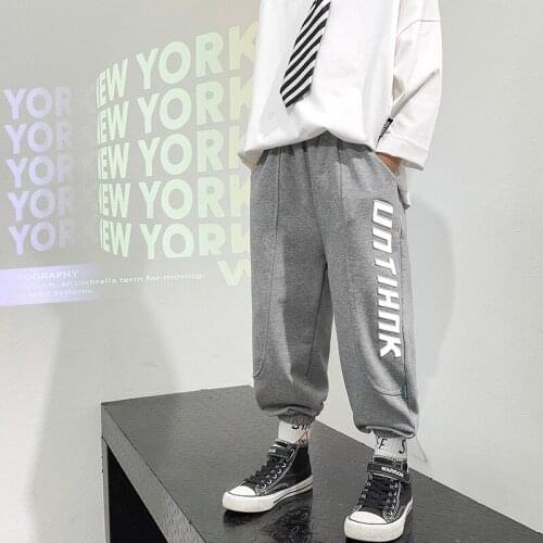 Loose Grey Spring Autumn Casual Pants Boys Kids Trousers Children Clothing Teenagers Sport In Stock High Quality