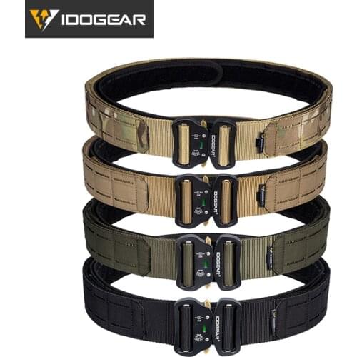 CS Outdoor 2 Inch Tactical Belt Military Army Laser Cut Combat Belt Inner & Outer Belt Multicam MOLLE Waistbelt