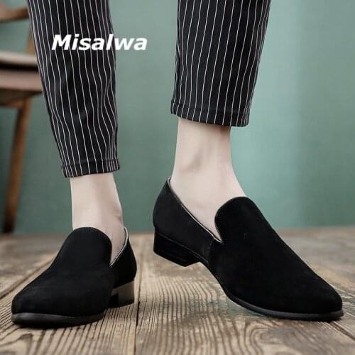 Misalwa Cow Suede Leather Men Loafers Soft Slip-on Mens Flats Casual Moccasins Social Formal Dress Shoes for Men