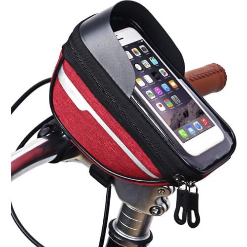 Waterproof Cycling Bicycle Bike Head Tube Handlebar Cell Mobile Phone Bag Touch Screen Case Holder Screen Phone Mount Bags Case