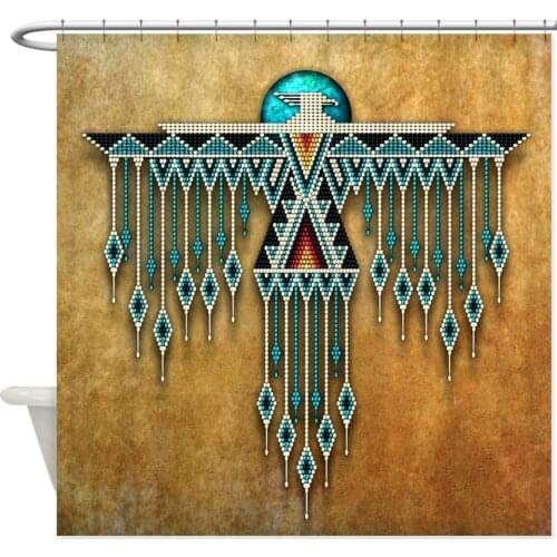 Southwest Native Style Thunderbird Decorative Fabric Shower Curtain