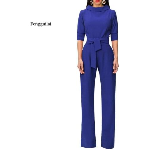 New Wide leg jumpsuit Fashion Five-point sleeve collar Elegant Jumpsuit Women Plus Size Rompers Womens Jumpsuits Female Overalls