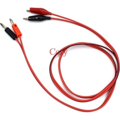 1PC Alligator Clip Test Cable Leads 4mm 1M Injection Banana Alligator Probe Test Leads Clip Pin to Banana Plug Cable CZYC
