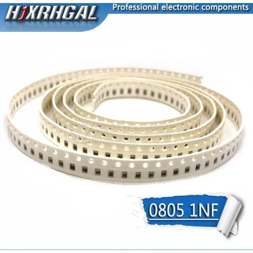 100pcs 1nF X7R Error 50V 0805 102 SMD Thick Film Chip Multilayer Ceramic Capacitor Hot Products