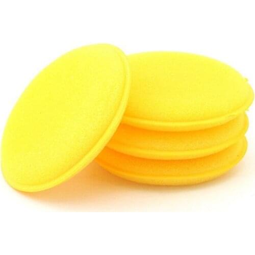 12PCS Yellow Car Foam Sponge Wax Applicator Round Car Polishing and Waxing Sponge Car Detailing Cleaning Tools