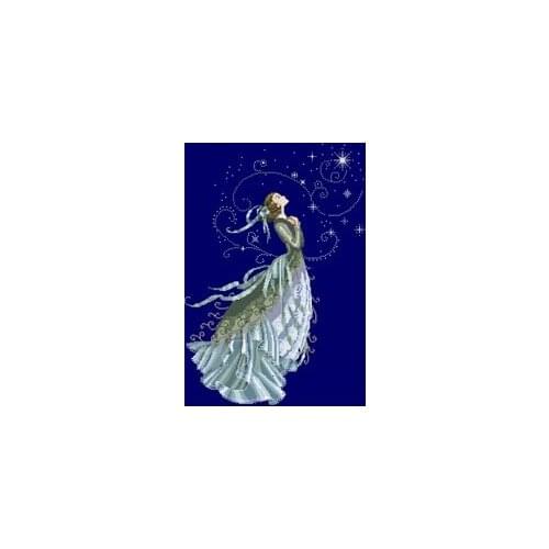 11CT/14CT/18CT diamond blue fabric Counted Cross Stitch Kit Angel of Spring Fairy Goddess with Violin with beads