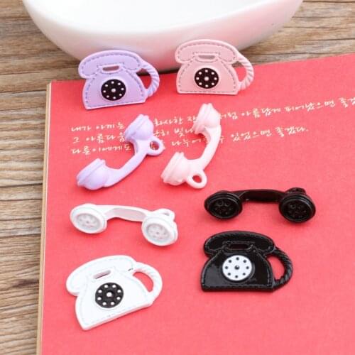 Free Shipping 40 Sets(80pcs) Enamel Alloy DIY Jewelry Charms Oil Drop Metal Bracelet Necklace Telephone Cell Phones Charm Craft