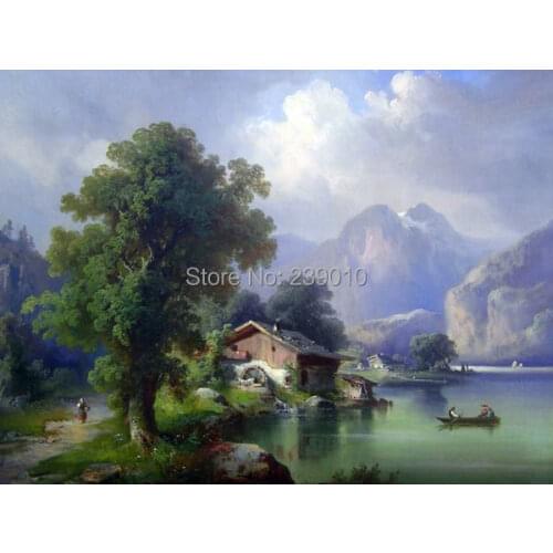 Free shipping classical Countryside oil painting canvas prints Picturesque scenery oil painting on canvas landscapes picture