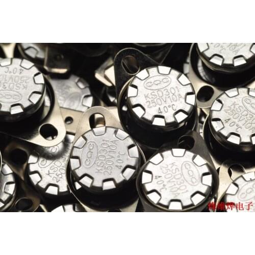 Free postage KSD301 thermostat / thermal protector / switch 40 degree 250V/10A normally closed (10 only)