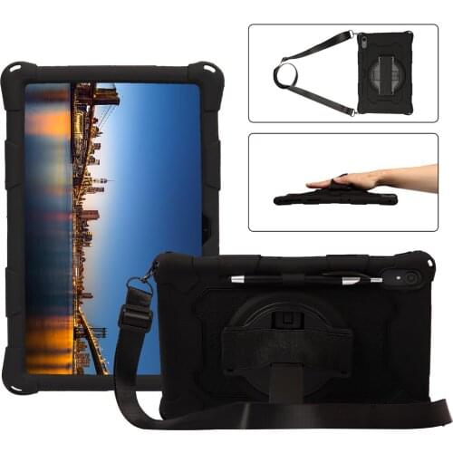 Case For Xiaomi MiPad 5 /Mi Pad 5 Pro 11" 2021 Tablet Cove Soft Silicone Stand Shell With Pen Holder+Hand /Shoulder Strap+Pen