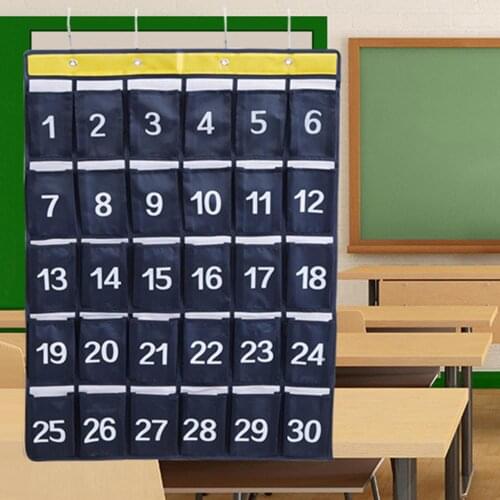 Portable 30 Pockets Classroom Wall Door Hanging Bag Mobile Cell Phone Storage Pouch Organizer
