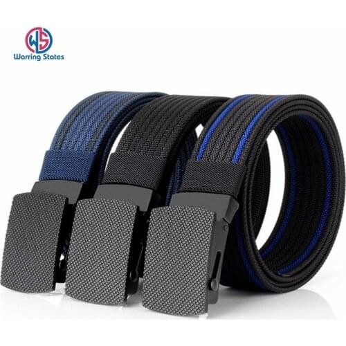 Warring States Designer Belts Men High Quality Multicolor Adjustable Nylon Mens Belt Black Alloy Buckle Gifts for Men