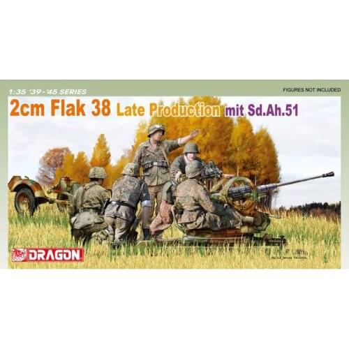 DRAGON 6546 1/35 German 2cm Flak 38 Late Production mit Sd.Ah.51 - Scale model Kit