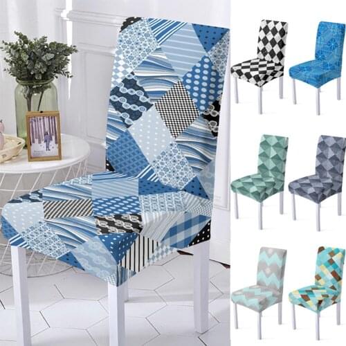 3D Stretch Spandex Elastic Chair Cover Simple Geometric High Back Chair Protector Slipcover Resterant Wedding Party Dining Room