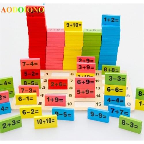 Above 3 Year Old Baby Kids Montessori Early Educational Toy Wooden Addition Subtraction Calculation Math Toys for Children Games