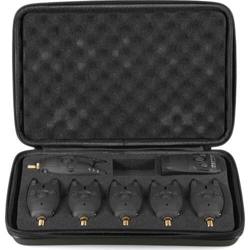 Lixada Fishing Bait Alarm Set with Portable Case Fishing Bait Alert Luminous Fishing Bait Indicator Digital Fishing Alert Kit