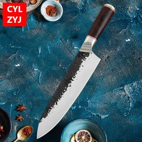 Forged Sliced Boning Kitchen Knife Full Tang Handmade Survival Camping Serbian Hunting Outdoor Chef Knife Cooking Cutlery Tools