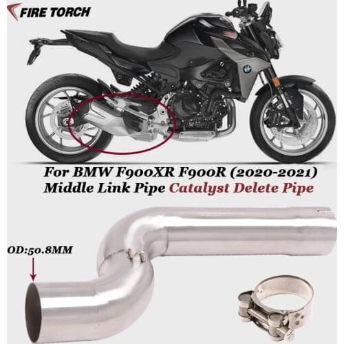 Motorcycle Exhaust Modified Muffler Escape Moto Enhance Tube Catalysts Delete Middle Link Pipe Slip On For BMW F900 F900R F900XR