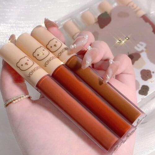 4 /5pcs Lip Glaze Set Matte Velvet Lasting Colorful Natural Makeup Waterproof Non-Stick Cup Coemetics TSLM1