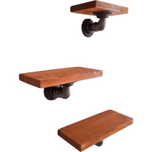 Industrial Tubular Wall Shelf - Decorative Wall Shelf with 3 Solid Pine Shelves
