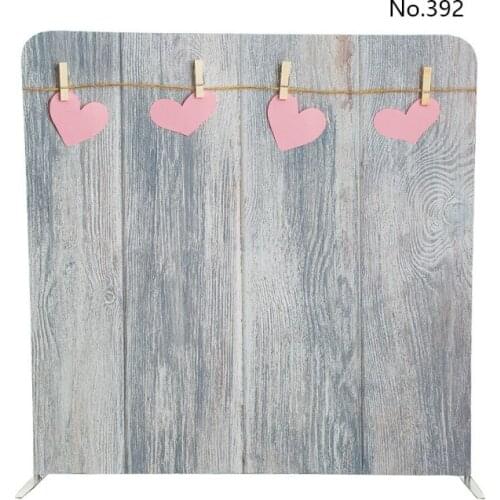 No.392 hearts on clothespins hang on a string pillow case backdrop with stand for Valentines Day