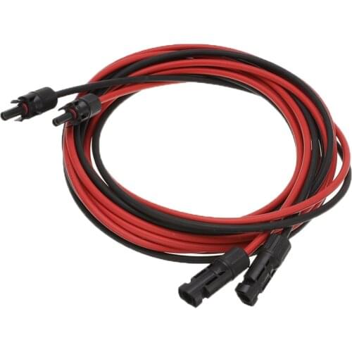 New 10m PVC Insulated Electrical PV Connector Cables Solar Panel Connect Back 30ft x 10AWG 12AWG 14AWG 2.5mm 4mm 6mm