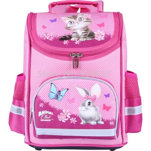 New Fashion Pink Purple Cute Pet Animal Dog Cat Rabbit Backpack School Bags for Kids Girls Children Primary School Book Bag