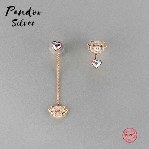 PANDOO Fashion Charm Original 1:1 Copy, Asymmetric Design Love Flying Pig Earrings Women Luxury Jewelry Gifts