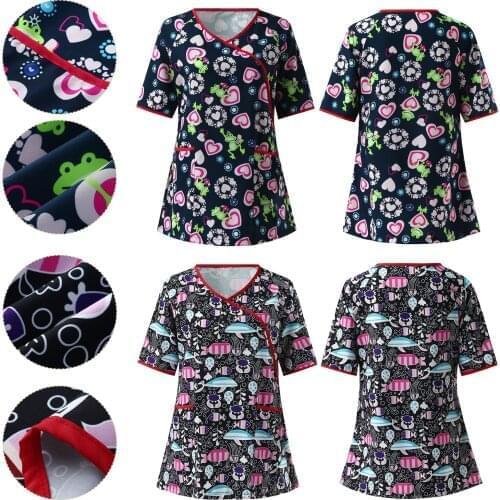 Floral Printing Spa Uniform Women Beauty And Health Tops Beauty Salon Work Uniform Beauty Salon working Uniforms Tops Workwear