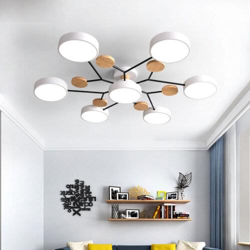 Modern Nordic macaron minimalist LED ceiling lamp for living room bedroom dining room study hall restaurant lighting chandelier