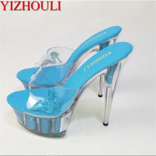 YIZHOULI 15 CM High Heels Slippers Club Night Shoes Sexy Pole Dancing Shoes Platform Womens Dance Shoes