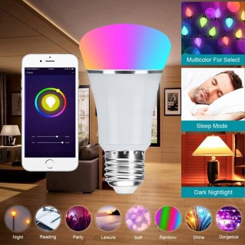 WIFI Smart Bulb RGB E27 Corlorful LED Light Smart Life APP Lamp Bulb Remote Timing Voice Control Work With Alexa Google Nest