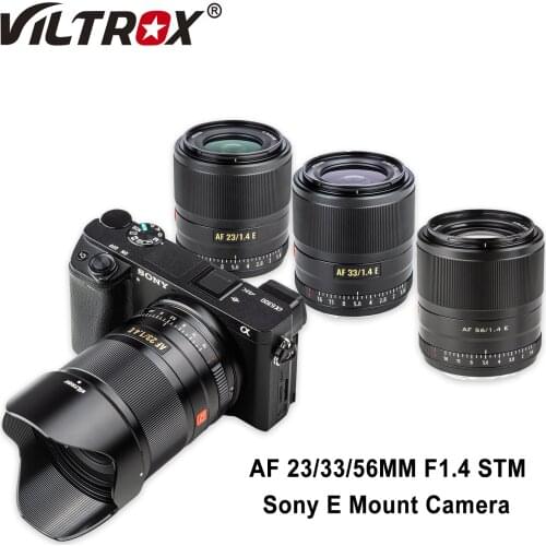 VILTROX 23/33/56mm F1.4 E Auto Focus Large Aperture Lens 24mm F1.8 FE AF Full frame for Sony E Mount Camera Lens A9 A7RIV A7II