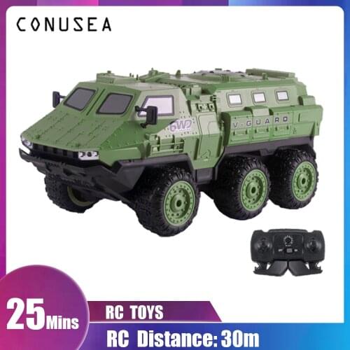 High Speed 6WD Off-Road Military RC Car Toy Remote Control Truck Army Fighter Vehicle with Fun Lights Xmas Gift for Kids Boys