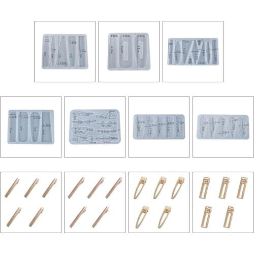 Crystal Epoxy Resin Mold Hair Clip Barrette Casting Silicone Mould DIY Crafts Jewelry Hairpin Making Tools